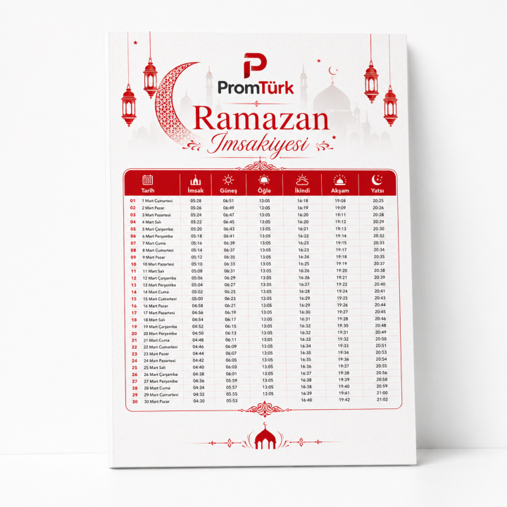 Ramazan İmsakiyesi Baskı ve Kurumsal Promosyon İmsakiye